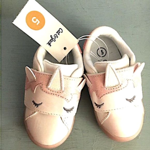 Cat & Jack Unicorn Shoes 5 Girl White Pink NEW - Picture 7 of 8